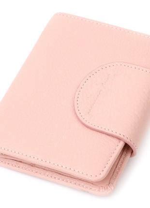 Практичний жіночий гаманець ніжного кольору з натуральної шкір...