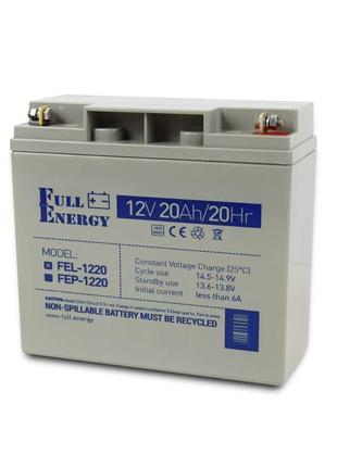 Акумулятор гелевий 12В 20 Аг для ДБЖ Full Energy FEL-1220
