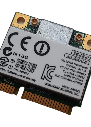 Wi-Fi 2,4G/5 ГГц Atheros AR5B22 a/b/g/n BT Mini PCI-E для ноутбук