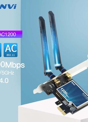 Мережева карта PCI-E Fenvi FV-AC1200 WiFi+BT 4.0