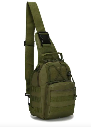 Тактическая армейская сумка-рюкзак через плечо Хаки