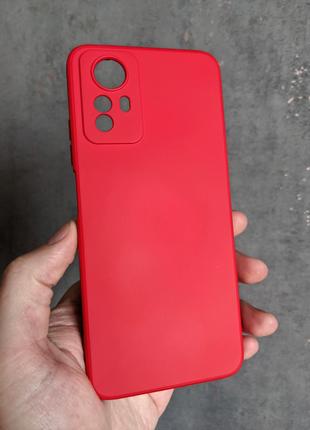 Силиконовый чехол для Xiaomi Redmi Note 12s Красный микрофибра...