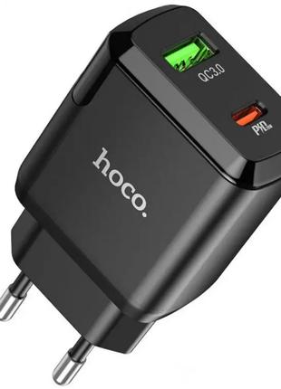Сетевое зарядное устройство HOCO Favor dual port PD20W 3 A QC3...