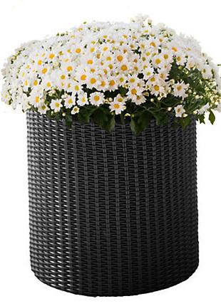 Горшок для цветов Keter Cylinder Planter Small 7 л серый 72901...