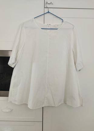 Белая коттоновая блуза рубашка cos