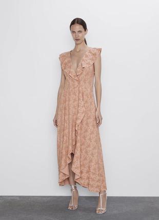 Zara новое коллекцию невероятное платье миди с оборкой платья ...