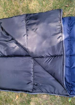 Спальний мішок ЗИМА (ковдра з капюшоном), Синій, ширина 73 см