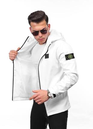 Белая куртка ветровка stone island 🔥