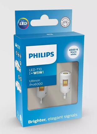 Комплект светодиодных ламп Philips 11961WU60X2 W5W (T10) LED w...