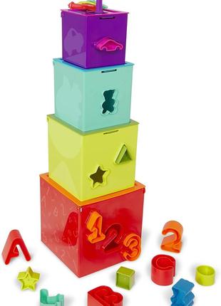 Развивающий набор «Сортер-пирамидка – кубики с ключиками» Batt...