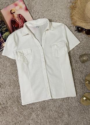 Базовая льняная рубашка с коротким рукавом No453max
