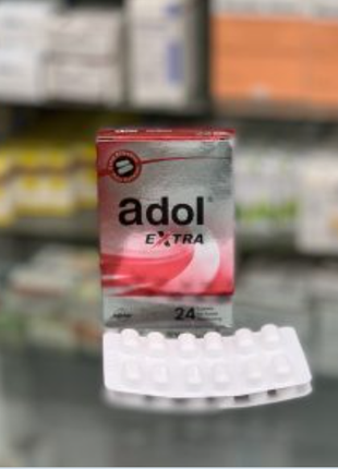 Adol Extra Адол Екстра Парацетамол Кофеїн Проти Болю 24 табл