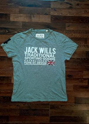 Мужская серая футболка jack wills с большим лого