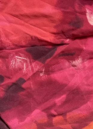 Шелковый платок шарф гранатового цвета