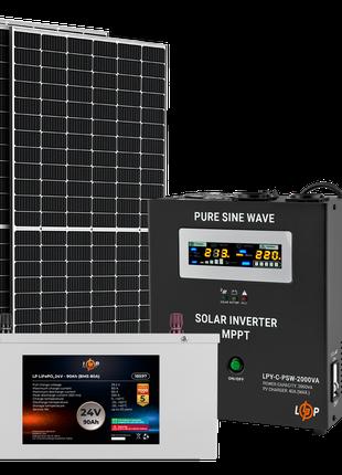 Солнечная электростанция (СЭС) 1.5kW АКБ 2.16kWh (литий) 90 Ah...