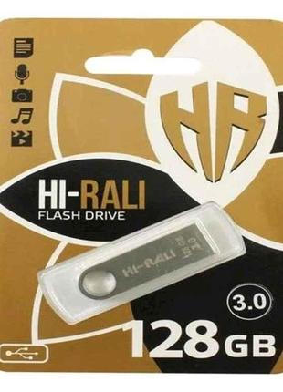 Флеш USB 128GB 3.0 Hi-Rali Shuttle серія срібло ТМ Hi-Rali