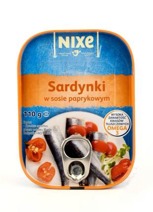 Консервовані сардини в соусі з паприкою Nixe 110 г/55 г Німеччина