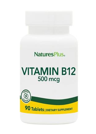 Витамин B-12 (Метилкобаламин), 500 мкг, Natures Plus, 90 Таблеток