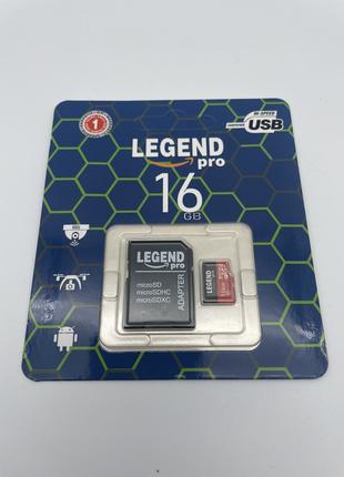 Картка пам'яті micro LEGEND PRO 16 GB class 10 (з адаптером)