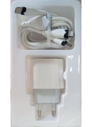 Зарядное блок питания 20W USB-С Power Adapter + тройной кабель...