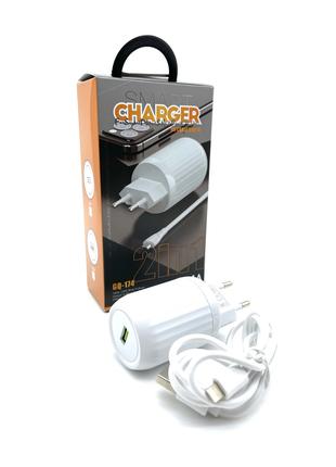 СЗУ адаптер 220V GQ-174 1USB + iPhone 4.1A