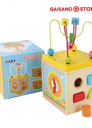 Деревянная игрушка Kabi бокс для изучения геометрических фигур...