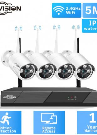 Комплект WiFi IP видеонаблюдения беспроводной DVR 5G SX04-400 ...