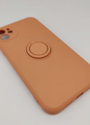 Чехол на iPhone 11 с кольцом-держателем (оранжевый) арт. 03832