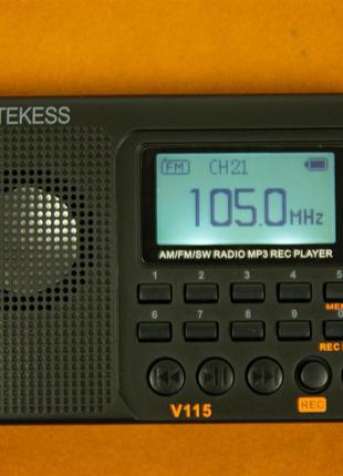 Радио, радиоприёмник, RETEKESS V115 Radio FM AM SW