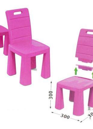 Пластиковый стульчик-табурет (розовый)