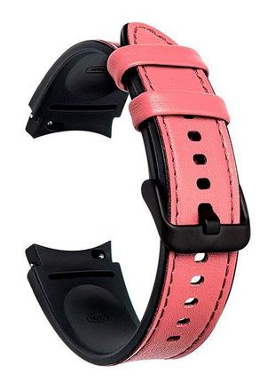 Кожаный ремешок SLICK для Samsung Galaxy Watch5 44mm розовый 20мм