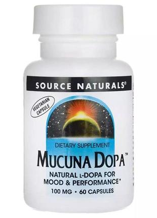Натуральная добавка Source Naturals Mucuna Dopa, 60 капсул