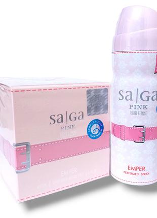 Набір жіночий Saga Pink Emper (Парфумована вода 100 мл. Дезодо...