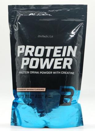 Протеин, protein power, biotech, клубника-банан, 1000 гр.