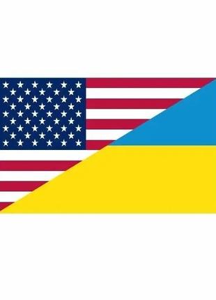 Шеврон флаг США-Украина Шевроны на заказ Военные шевроны на ли...
