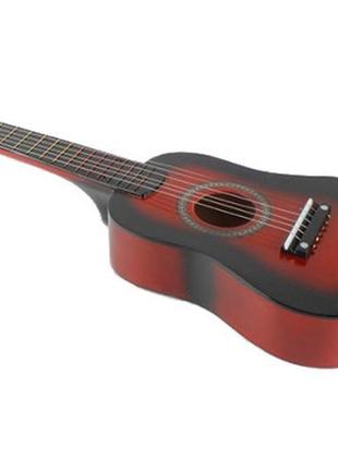 Игрушечная гитара с медиатором m 1369 деревянная  (красный)