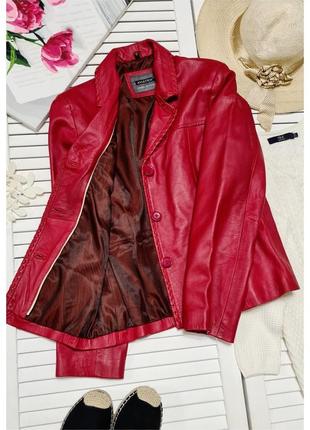 Кожаный красный пиджак aviatrix куртка кожаная