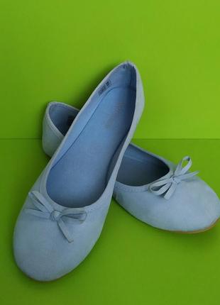 Голубые туфли балетки, 38
