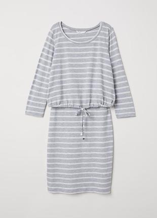 H&m mama платье для кормления xs серо-белая полоска новое
