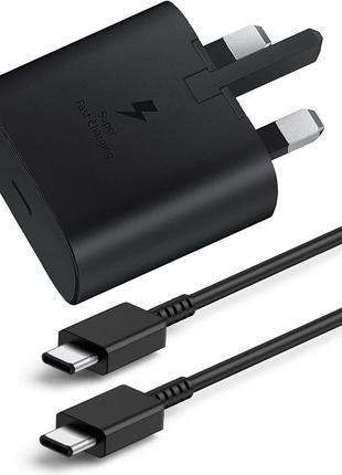 Зарядное устройство и штекер Samsung USB Type C, 25 Вт PD3.0&P...