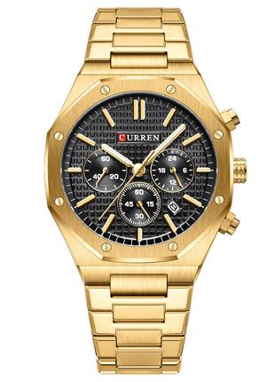 Классические мужские наручные часы Curren 8440 Gold-Black