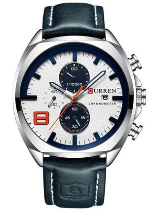 Классические мужские наручные часы Curren 8324 Silver-White