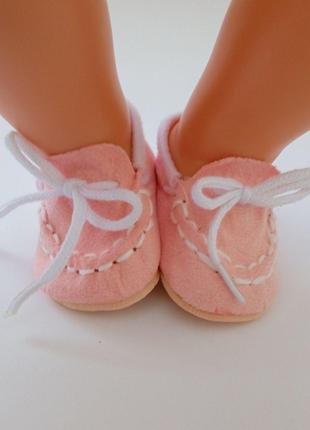 Туфли / мокасины обувь для куклы Беби Борн 40-43 см розовые 8653