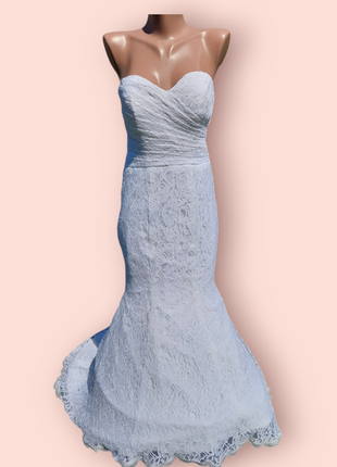 Кружевное свадебное платье рыбка со шлейфом