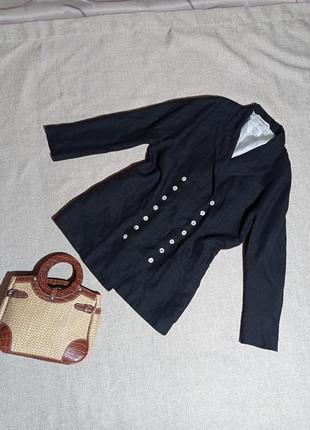 Пиджак двубортный,женский, металлический черного цвета произво...