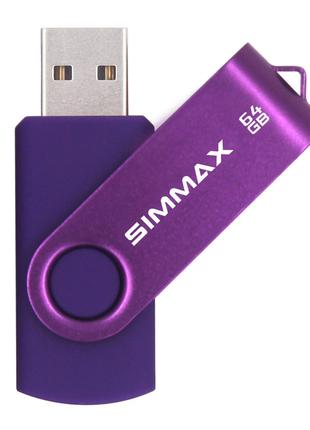 SIMMAX 64GB Memory Stick USB 2.0 Flash Drives Поворотный флэш-...