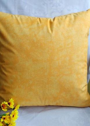 Наволочка 35*35 желтый мраморный с  хлопка для постели