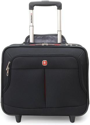 Чорний кейс-пілот ручна поклажа Wenger валіза, чемодан на 2 колес