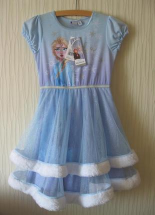 Праздничное платье frozen elsa от disney 5-6 лет