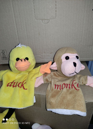 Кукольный театр утка обезьяна duck monkey мягкая игрушка
